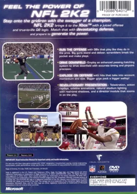 NFL 2K2 (USA) box cover back